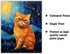 Bestbuddy Pet 11X14 Unframed Starry Night Van Gogh Inspired Cute Exotic Shorthair Cat House Pet Friend Family Animal Clinic Oil Painting Art Print...