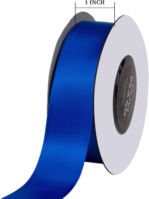 NOYI TRAXD 20 Yards Blue 1 inch Wide Double Faced Polyester Satin Ribbon for Craft,Wedding,Gift Wrapping,Bow Making & Other Projects...