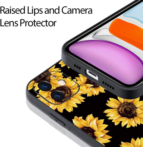 ZIYE Compatible with iPhone 11 Case Sunflower with Camera Lens Protective Cover for Girl for Women,Hard PC Back Anti Slip Grip Bumper Protective C...