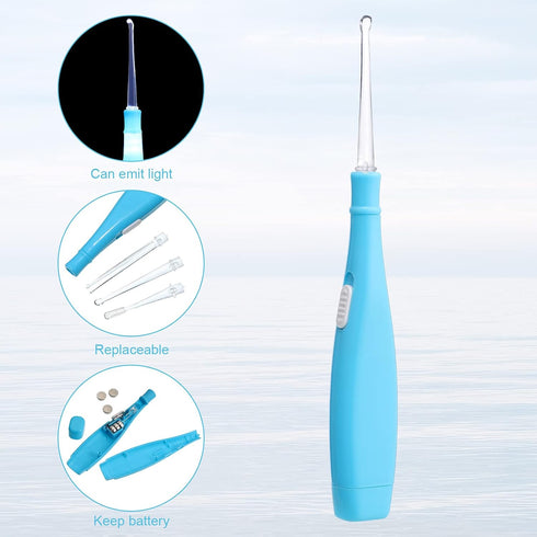 Nuanchu Tonsil Stone Remover Set, 1 Manual Pump Type Low Pressure Irrigator Oral, 1 Tonsil Stone Remover with LED Light, 1 Stainless Steel Removal...