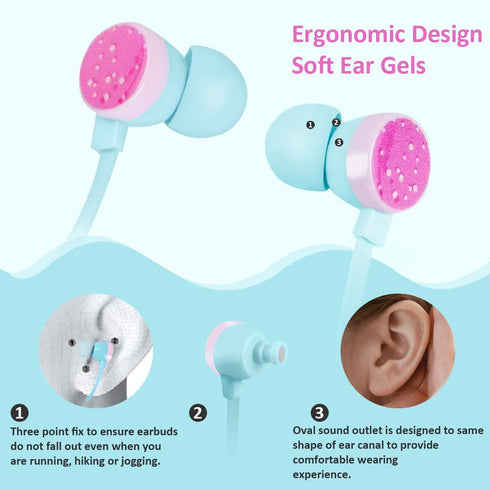 QearFun Donut Earbuds for Kids, Cute Earbud & in-Ear Headphones Wired Gift for School Girls and Boys with Microphone and Lovely Earphones Storage ...
