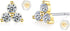 MYEARS Women Trio Stud Earrings Gold Three Diamond Cubic Zirconia Cluster Flower 14K Gold Filled Small Simple Handmade Hypoallergenic Everyday Jew...