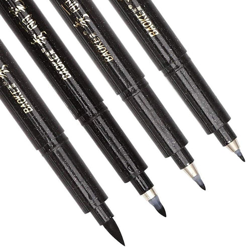 Refill Hand Lettering Pens, 4 Size Black Ink Calligraphy Pen Brush Lettering Pens Markers for Beginners Writing, Card Making, Signature, Illustrat...