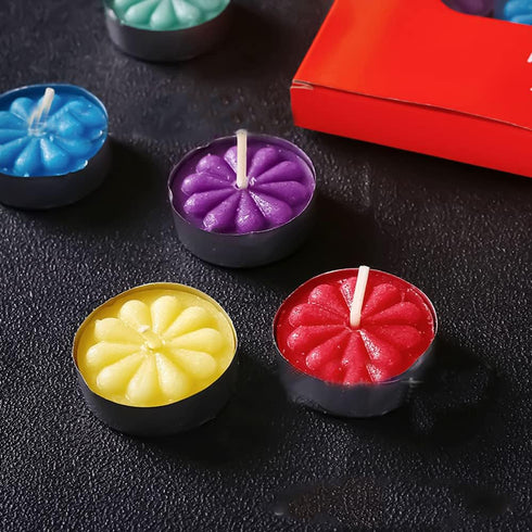 Tealight Candles,30 Pieces Handmade Delicate Flower Candles,Mini Candle Discs for Weddings,Anniversaries,Birthdays,Home Decoration,Spa,Relaxation...