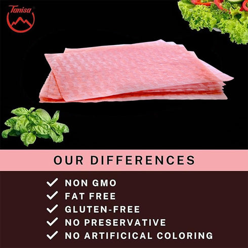 TANISA Rice Paper Wrappers for Spring Rolls – Square Beetroot Rice Paper Wrappers for Fresh Rolls – Vietnamese Banh Trang Rice Paper - Banh Trang ...