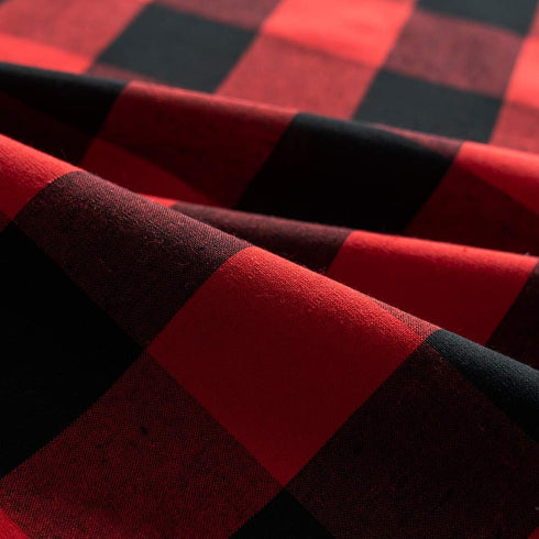 Cafe Curtains 36 inches Long Buffalo Plaid Kitchen Tiers 2 Panels Rod Pocket Gingham Check Short Small Window Curtains Bathroom Red & Black...