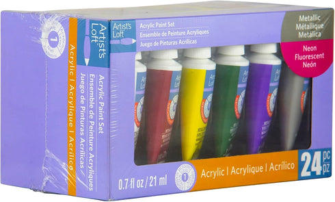 MICHAELS Metallic & Neon Acrylic Paint Set By Artist's Loft™...