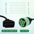 9 Pin J1939 Male to 16 Pin OBD2 OBDII Female Right Angle Green Type 2 Adapter Cable for Heavy Duty Trucks and Commercial Vehicles Freightliner Tru...