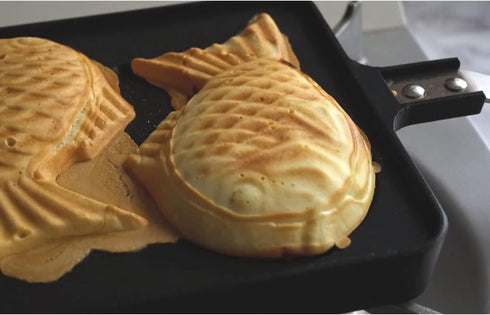 Taiyaki Japanese Fish-shaped Pancake Double Pan, Made in Korea...