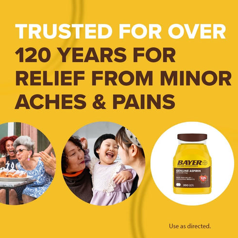 Bayer Genuine Aspirin 325 mg, Pain Reliever and Fever Reducer, Powerful Pain Relief of Headache, Muscle Pain, Minor Arthritis Pain, Back Ache, Too...