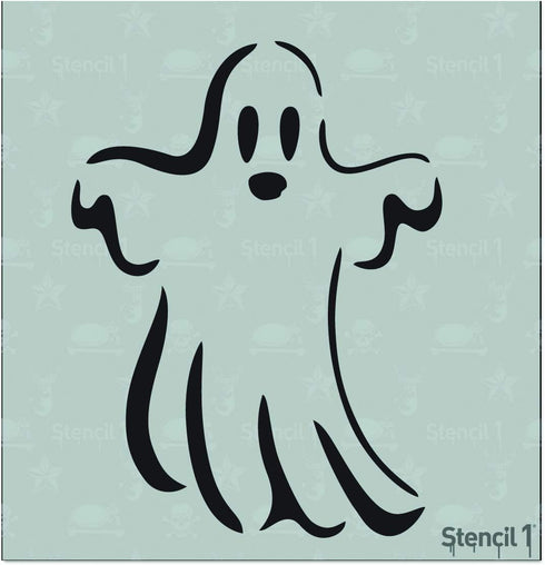 Stencil1 Ghost Stencil 5.75" x 6" - Durable Quality Reusable Stencils for Painting - Ghost Stencil Halloween & Pumpkin Decorating Items and Decor ...