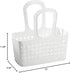iDesign Portable Plastic Shower Tote Caddy with Handle for College Dorm or Bathroom - White - Made in USA...