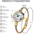 2Tone Gold Silver Cable Band Ladies Bangle Cuff Watch...