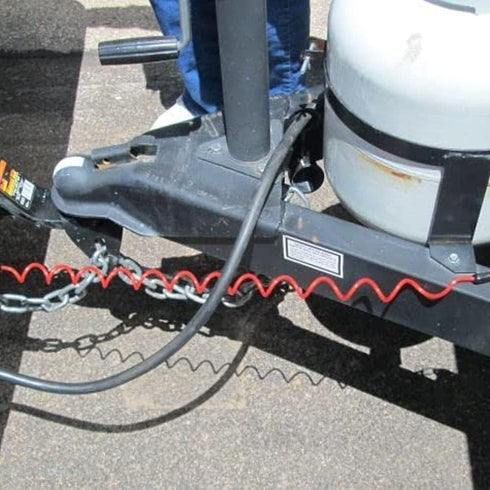 6' Breakaway Trailer Cable Trailer Brake Cable RV Stainless Steel Spring Towing Coiled Wire Safety Straps Ground Clip,for Breakaway Switch...