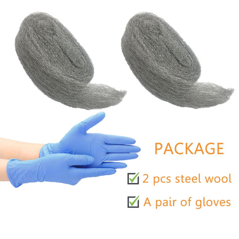 Steel Wool Mice Control, 2 Pack 3"x10 Ft Hole Filler, Gap Blocker, Barrier, Protect Against Animals in Holes Holes, Siding, Pipeline, Vents for Ga...