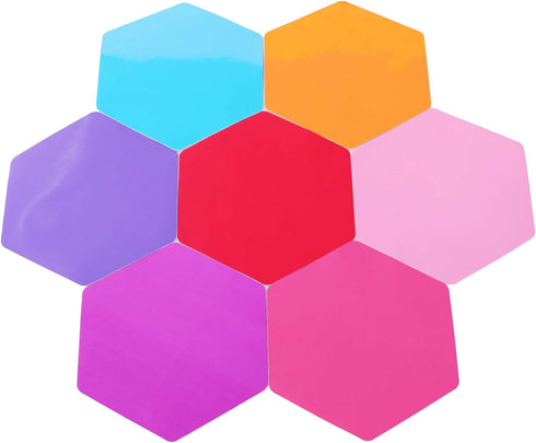 10 Pieces Hexagon Shaped Colorful Stickers Dry Erase Board Marker Removable Vinyl Dot Teachers Classroom Table Wall Decal...