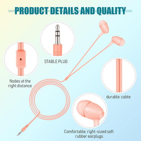 Macarrie 20 Pack Kids Earbuds Bulk 3.5 mm in-Ear Earphones Wired Earphones Without Mic Headphones for School Classroom Students Kids Adults Gifts ...