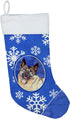 Caroline's Treasures LH9308-CS Norwegian Elkhound Winter Snowflakes Holiday Christmas Stocking Fireplace Hanging Stockings Christmas Season Party ...
