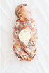 Baby Girl Newborn Receiving Blanket Swaddle Blanket Beanie Hat Wooden Card Set Baby Swaddle Nursery Swaddle Wrap...