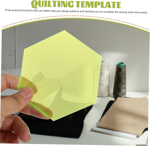4pcs Tool Hexagon Shaped Quilting Template Sewing Templates Shaped Templates Quilting Handwork Sewing Crafts Template Clothing Template Rulers Acr...