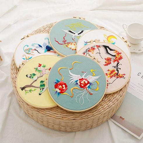 Ptsygantl Embroidery Starter Kit, Chinese Style DIY Embroidery Kit with Flower Birds Phoenix Pattern, Cross Stitch Kits, Embroidery Kit for Adults...