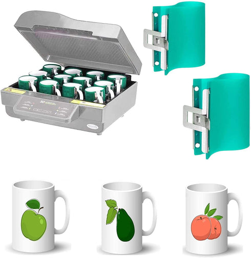 11OZ 12OZ and 15OZ 3D Sublimation Silicone Mug Wrap 3 Pack Silicone Mug Cup Clamp for Mugs Printing...