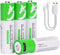 USB AA Lithium ion Rechargeable Battery, 1.5V 2600mWh Rechargeable AA Battery, 1.5 H Fast Charge, 1200 Cycle with Type C Port Cable, Constant Outp...