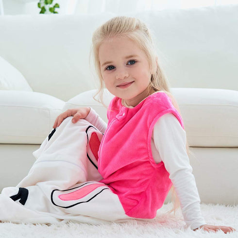 MICHLEY Toddler Sleeping Sack with Feet Newborn Infant Sleeveless Sleeping Bag 2-way Zipper Baby Wearable Blanket for Walkers,Rose Red Rabbit,1-3T...