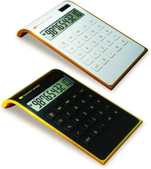 yescool Calculator, Slim Elegant Design, Office/home electronics, Dual Powered Desktop Calculator, Solar power, 10 Digits, Tilted LCD Display, Inc...