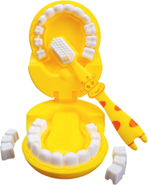 Yellow Demonstration Teeth Model, Giraffe Brushing Teaching Teeth Model, Hygienic Habit Cultivation Role Play Game, Early Development and Activity...