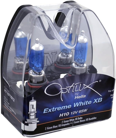 HELLA H71071012 Optilux XB Series H10 Xenon White Halogen Bulbs, 12V, 65W 2 Pack...