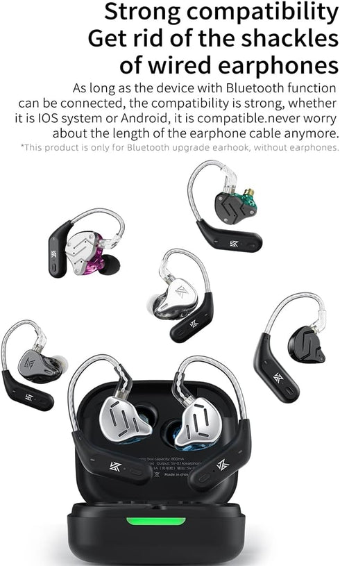 KZ AZ09 Bluetooth 5.2 Module Wireless Waterproof Ear Hook Extra Long Battery Life Bluetooth Cable for KZ ZST/ZSTX/ZS10/AS06/AS10/BA10/ZSR/ES4 (B p...