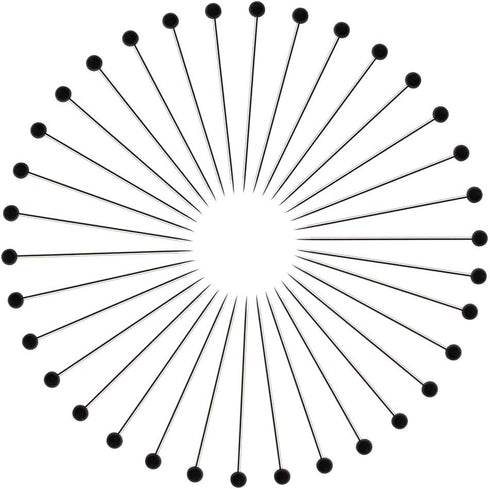 250 Pieces Sewing Pins Ball Glass Head Pins Straight Quilting Pins for Dressmaker Jewelry Decoration, Black...