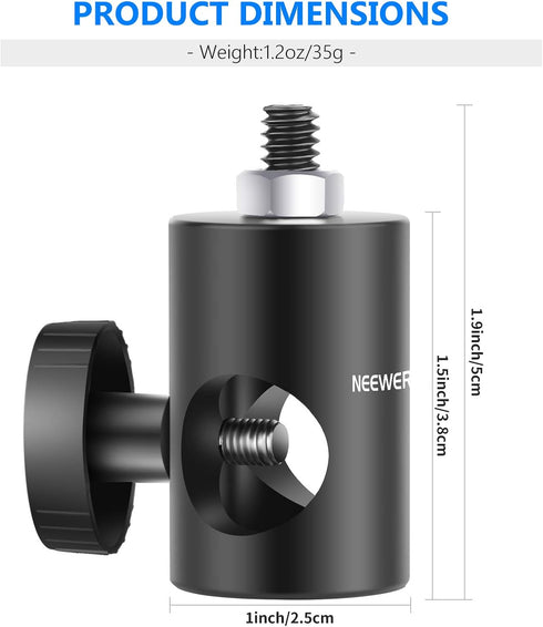 Neewer Rapid Adapter Convert with 1/4" Screw 2-Pack, Multi-Functional Light Stand Tip Adapter — Fits for Studio Monitor Stand, Camera Mount, Photo...