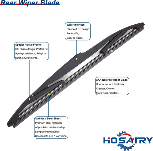 Rear Wiper Arm Blade Set for Chevrolet Chevy Cruze 2017-2019, for Buick Regal Sportback TourX 2018-2020 Rear Windshield Wiper Arm Blade Assembly 1...