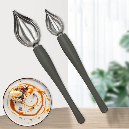 2 Pieces Precision Cooking Drawing Decoration Spoon Sauce Painting Spoon Chocolate Drawing Spoon Decorative Plate Coffee Cake Dessert for Cooking ...