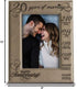BELLA BUSTA-20 Years of Marriage-Months, Weeks, Days, Hours, Weeks, Minutes, Seconds-20th Anniversary- Engraved Leather Picture Frame (5 x 7 Verti...