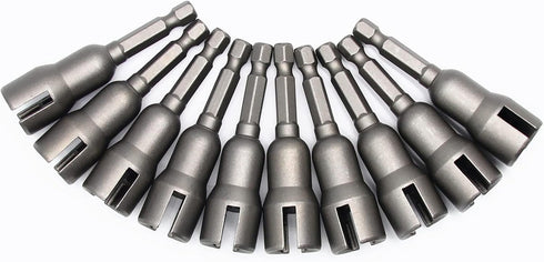 10PCS Power Wing Nut Driver, 1/4 Inch Hex Shank Slot Wing Nut Drill Bit Socket Wrenches Tool for Panel Nuts Screws Eye Q-Hanger C Hook Bolt...