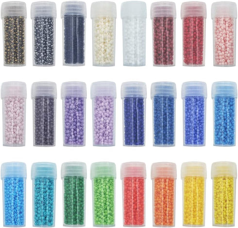 INSPIRELLE Size Almost Uniform 120 Gram 12/0 (2mm) Glass Round Seed Beads for Craft Jewelry Making, 24 SS...