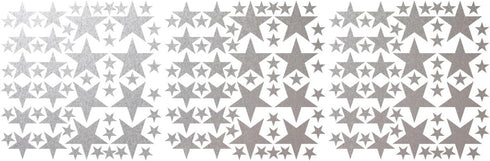 Star Wall Decals (189 Count) Silver Star Nursery Removable Peel and Stick Wall Decals, Vintage Silver...