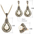 Dtja Vintage CZ Pearl Earrings Teardrop Pendant Necklace Jewelry Set for Women Girls Gold Plated Faux Pearls Boho Wedding Cocktail Party Christmas...