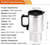 Keenso 12V Electric Car Cup Travel Heating Cup, 450ml Stainless Steel Car Electric Kettle Car Coffee Mug Heater with Cigarette Lighter...