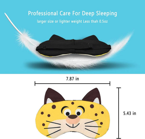 HYCLES Sleep Mask for Kids Sleeping Eye Cover Cute Cartoon Animal Funny 3 Pcs Blindfold Eyeshade for Men Women Plane Travel Game Nap Night Sleepin...