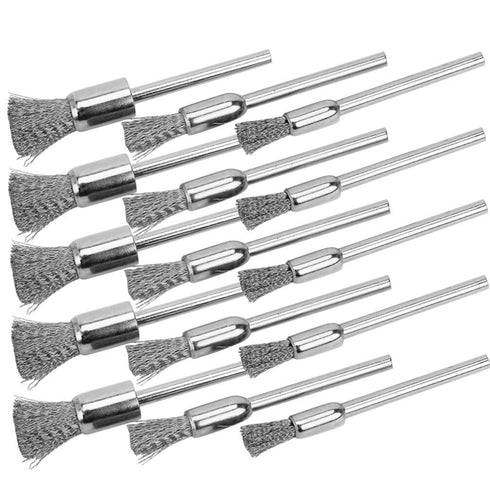 15Pcs Wire End Brush, Crimped End, Pen Shape Wire Wire Brush for Drill Attachment Wire Brush Wheel for Drill Metal Brush Drill Bits Hex Shank for ...
