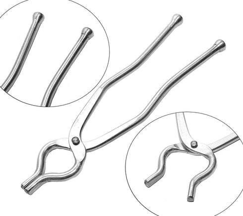 Stainless Steel Sansi/pakkad/Sandasi/pincer/chimta/Tongs/Utensil Holder with Handle Smart Kitchen Tool...