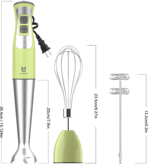 Immersion Hand Blender, UTALENT 3-in-1 8-Speed Stick Blender with Milk Frother, Egg Whisk for Coffee Milk Foam, Puree Baby Food, Smoothies, Sauces...