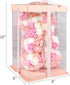 Hand Made Artificial Flowers Rose Bear Pure Color for Valentine Birthday and Mother's Day with a 10" Pink Gift Box (Multi Color-Pinkbow)...