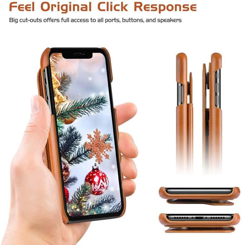 LOHASIC for iPhone 11 Wallet Case, 5 Card Holder Phone Cover to Men Women, Premium PU Leather Credit Slot, Magnetic Clasp Kickstand Flip Folio Por...