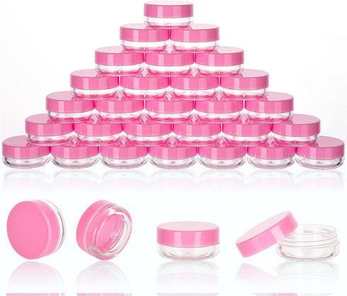 3 Gram Sample Containers with Lids, 100 Count Tiny Sample Jars, Empty Lip Balm Containers, Mini Cosmetic Containers with Lids, Makeup Travel Conta...