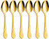 Gold Dinner Spoon Set, Seeshine 7.6-inch Stainless Steel Shiny Gold Table Spoon Silverware, Set of 6...